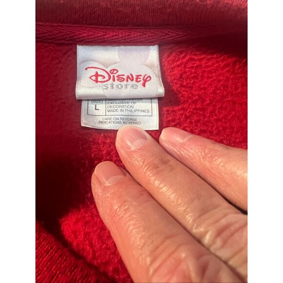 Disney Store Mickey Mouse Classic Character red fleece pullover sweatshirt Sz L - Picture 3 of 7